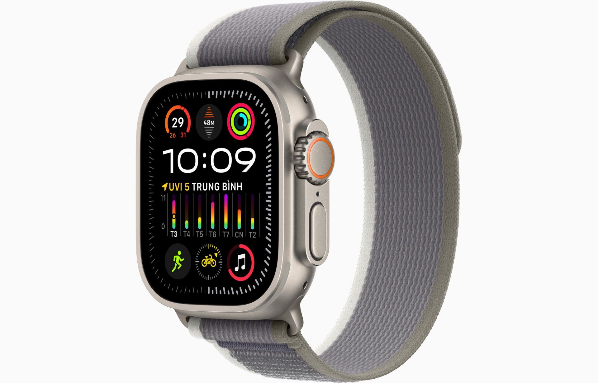 Apple Watch Ultra 2 - LTE 49mm viền Titanium dây Trail - Xám